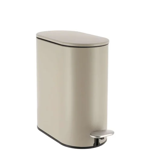 Poubelle Metal Ovale 5L Pedale Ficelle
