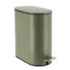 Poubelle Metal Ovale 5L Pedale Kaki