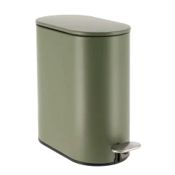 Poubelle Metal Ovale 5L Pedale Kaki