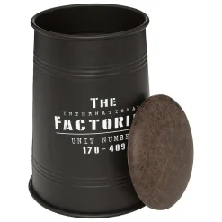Pouf Bidon Metal Joao Noir