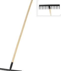 Rateau 143Cm Acier Bois Noir