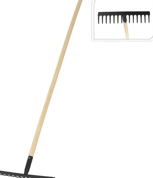 Rateau 143Cm Acier Bois Noir