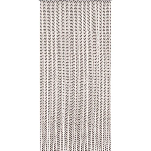 Rideau De Porte Corde Tressee 90X200Cm Beige Marron Ecru