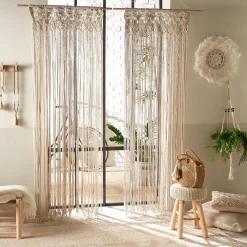 Atmosphera Rideau Fil Macrame Ivoire 90X200Cm