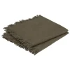 maxibazar Serviette Coton Frange Maha Kaki 40X40Cm X2 Pieces