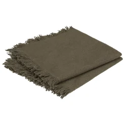 maxibazar Serviette Coton Frange Maha Kaki 40X40Cm X2 Pieces