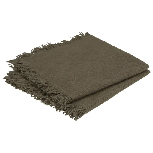 maxibazar Serviette Coton Frange Maha Kaki 40X40Cm X2 Pieces