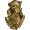 maxibazar Singe Sagesse Resine Or Yeux H.17Cm