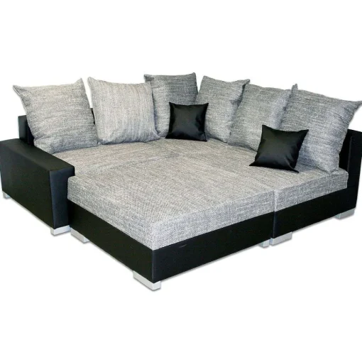 Sonia Ad Tissu Gris Lawa 5 Pvc Noir