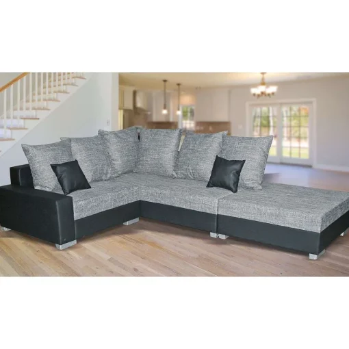 Sonia Ad Tissu Gris Lawa 5 Pvc Noir