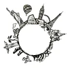 Atmosphera Sticker Plat Monde D.60X60Cm