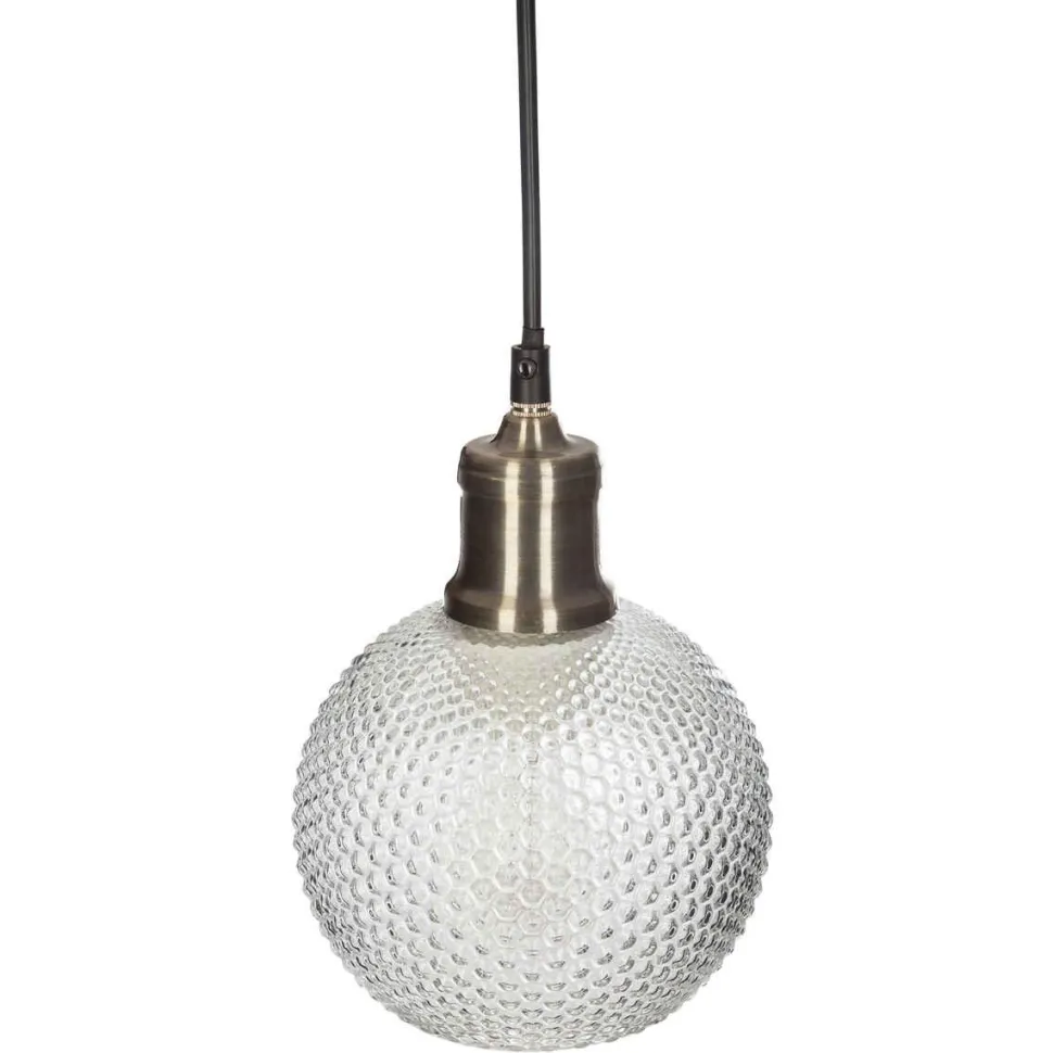 Atmosphera Suspension Boule Verre Strie Vent D.15Cm