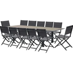 Table Allure Aluminium Muscade Graphite 12 Places