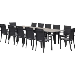 Table Allure Aluminium Muscade Graphite 12 Places