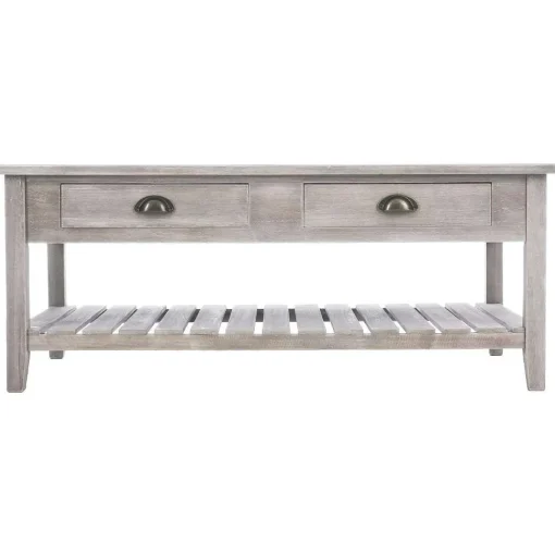 Table Basse Bois Campagne 2 Tiroirs