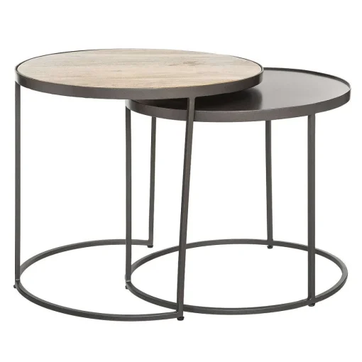 Table Basse Metal Bois X2 Hauteur Max 51Cm