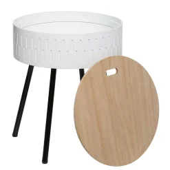 Table Cafe Coffre Shiro Blanc