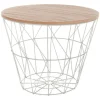 Table Cafe Metal Gris Kumi D.38X30.5Cm
