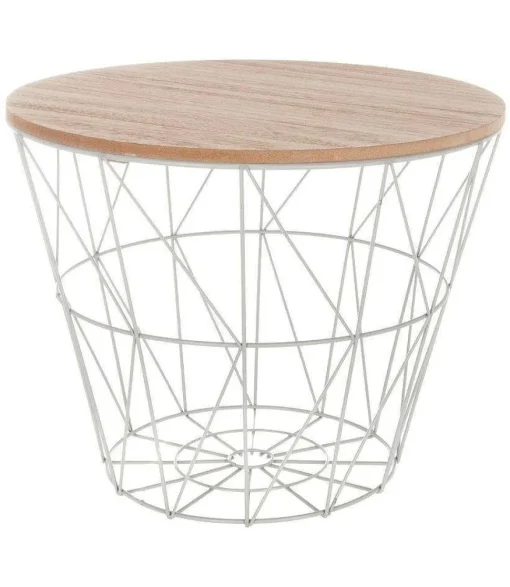 Table Cafe Metal Gris Kumi D.38X30.5Cm