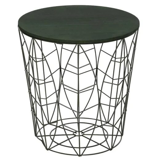 Table Cafe Metal Vert Kumi Leaf