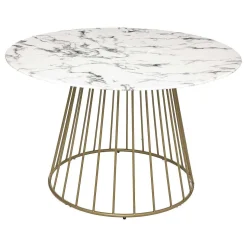 Table Diner Rayo Blanc Dore D.120Cm