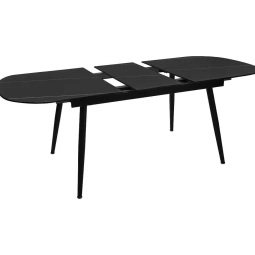 Table Diner Verre 160 A 200Cm Noir Mapu