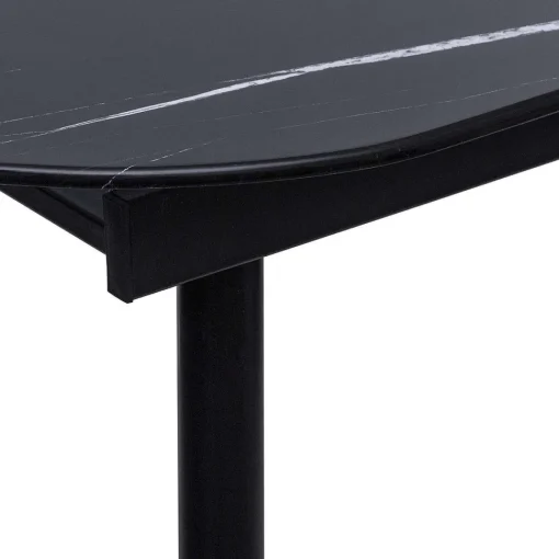 Table Diner Verre 160 A 200Cm Noir Mapu