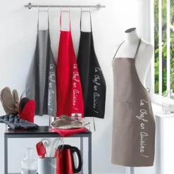 maxibazar Tablier Poche 60X84 Cm Coton Cuistot Anthracite