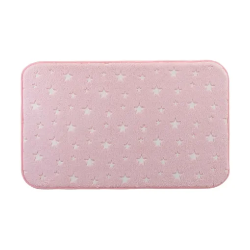 maxibazar Tapis 50 X 80 Cm Flanel Uni Phosphorescent Fluo Night Rose