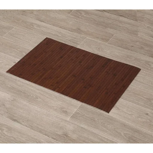 Tapis Bambou Anti Derapant 50X80Cm Marron Mat