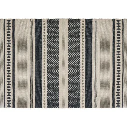 Atmosphera Tapis Coton Imprime Gris Fonce 60X90Cm