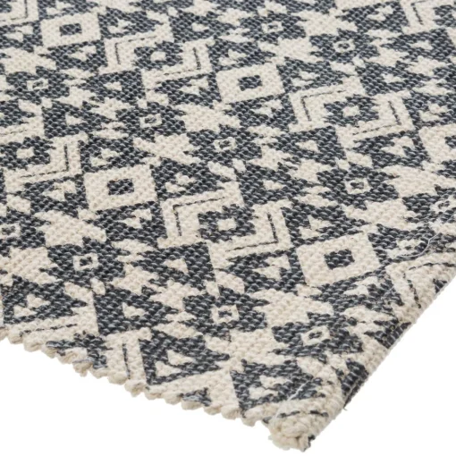 Atmosphera Tapis Coton Imprime Gris Fonce 60X90Cm