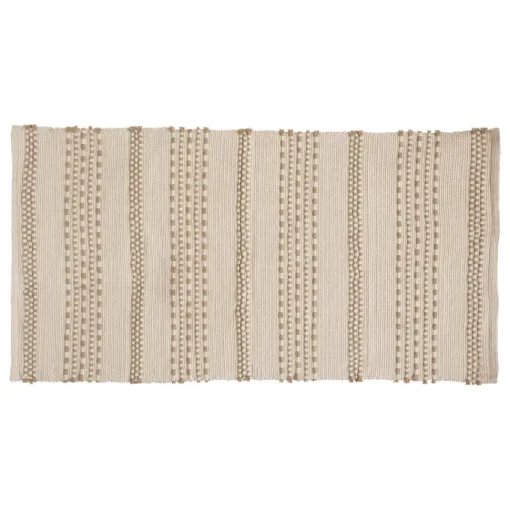 maxibazar Tapis Coton Jute Bota Ivoire 70X140Cm