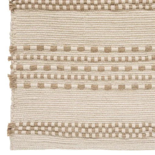 maxibazar Tapis Coton Jute Bota Ivoire 70X140Cm