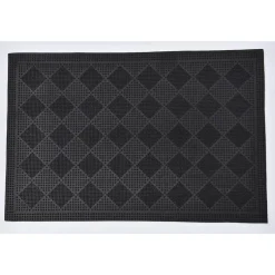 maxibazar Tapis Drew 40X60Cm Damier Caoutchouc Noir