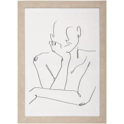 maxibazar Toile Imprime Visage Cadre 50X70Cm