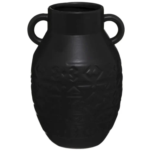 maxibazar Vase Ceramique Mat Anse Tropiques Australes H.25Cm