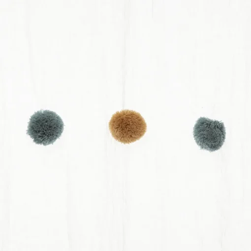 Atmosphera Voilage Pompons Bleu Ocre